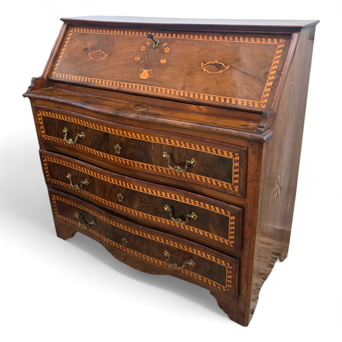 Antica ribalta intarsiata Luigi XVI - Vassallo Antiques Antiquariato Online