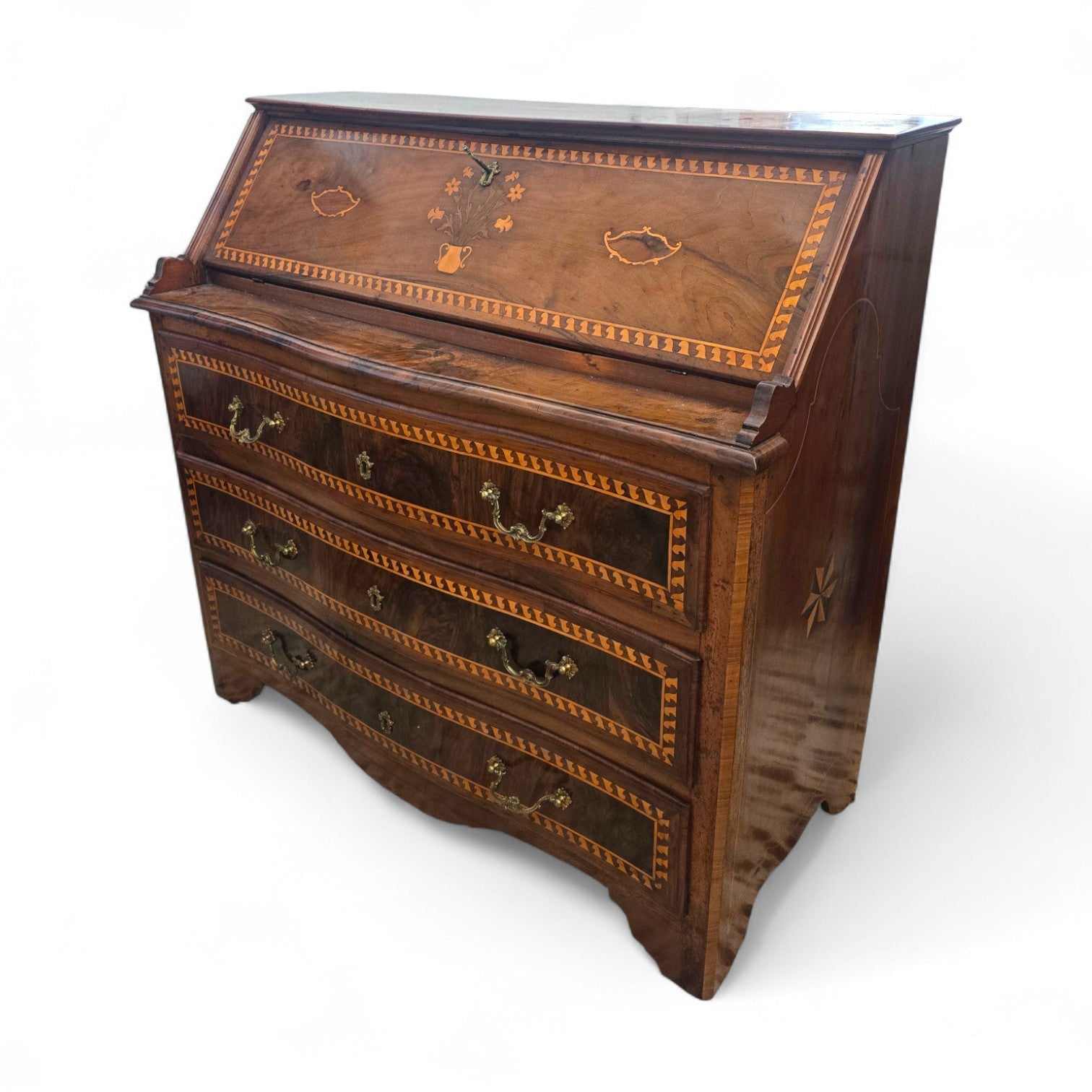 Antica ribalta intarsiata Luigi XVI - Vassallo Antiques Antiquariato Online