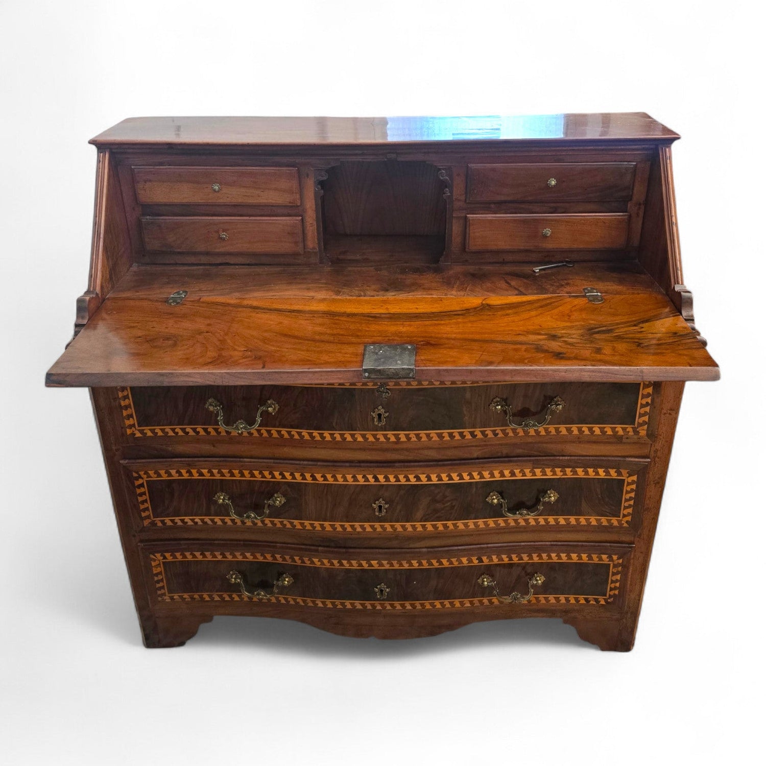 Antica ribalta intarsiata Luigi XVI - Vassallo Antiques Antiquariato Online