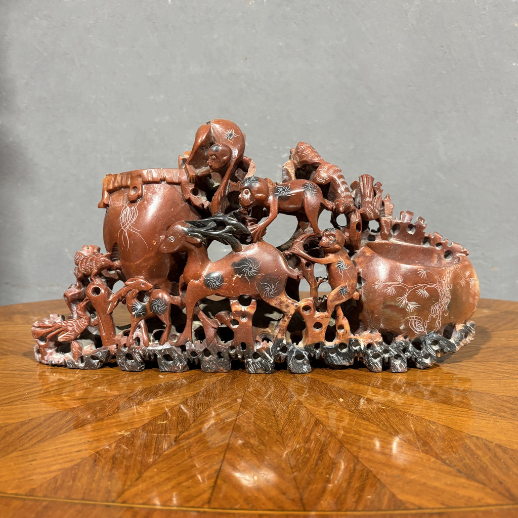 Antica scultura in steatite asiatica - Vassallo Antiques Antiquariato Online