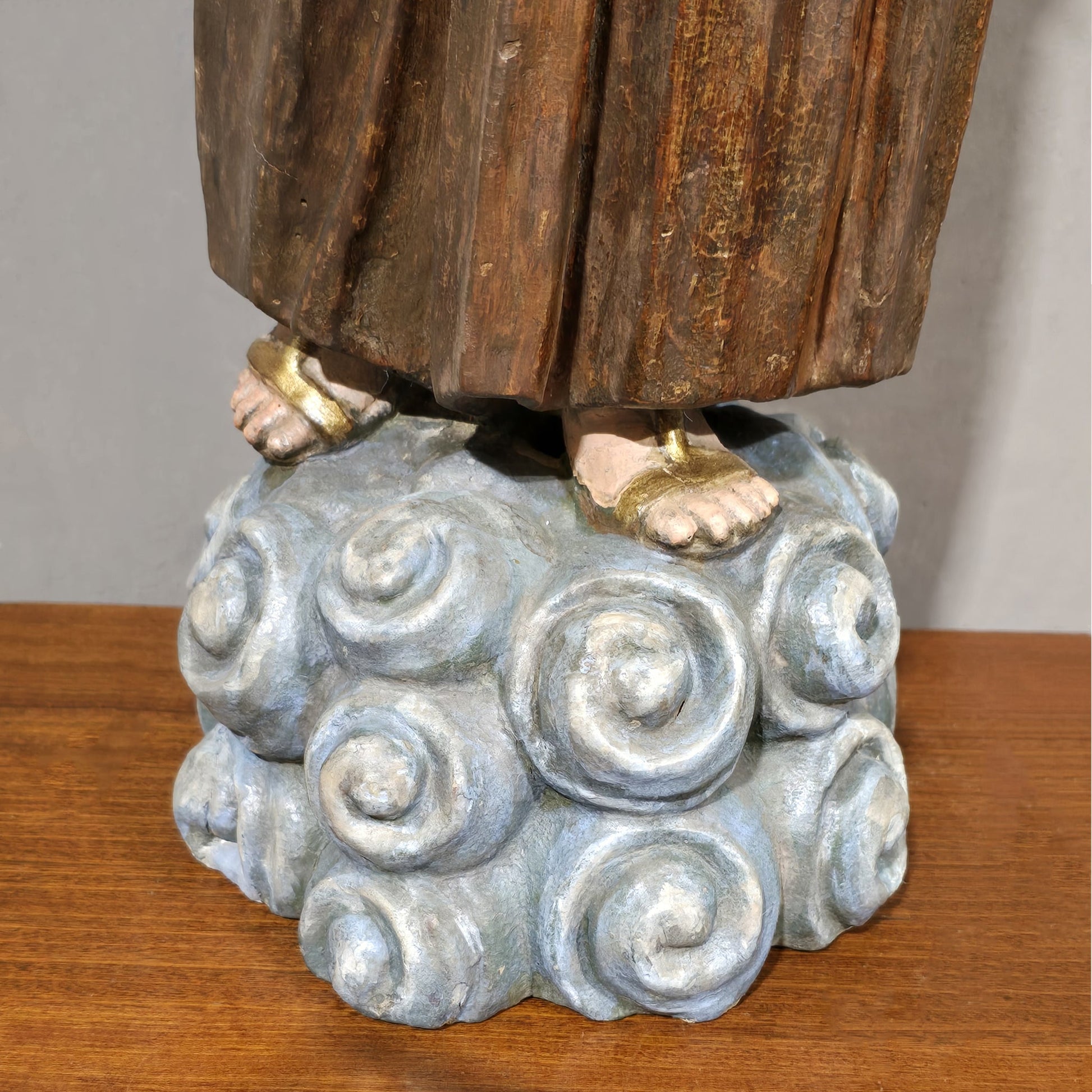 Antica Scultura Lignea policroma S.Antonio - Vassallo Antiques Antiquariato Online