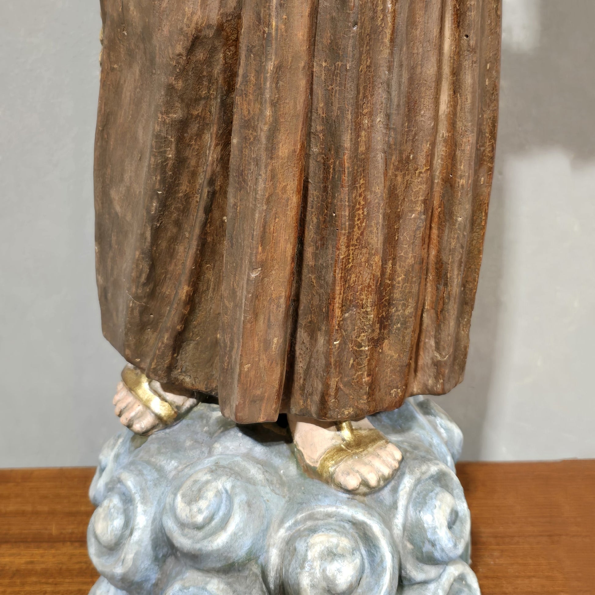 Antica Scultura Lignea policroma S.Antonio - Vassallo Antiques Antiquariato Online