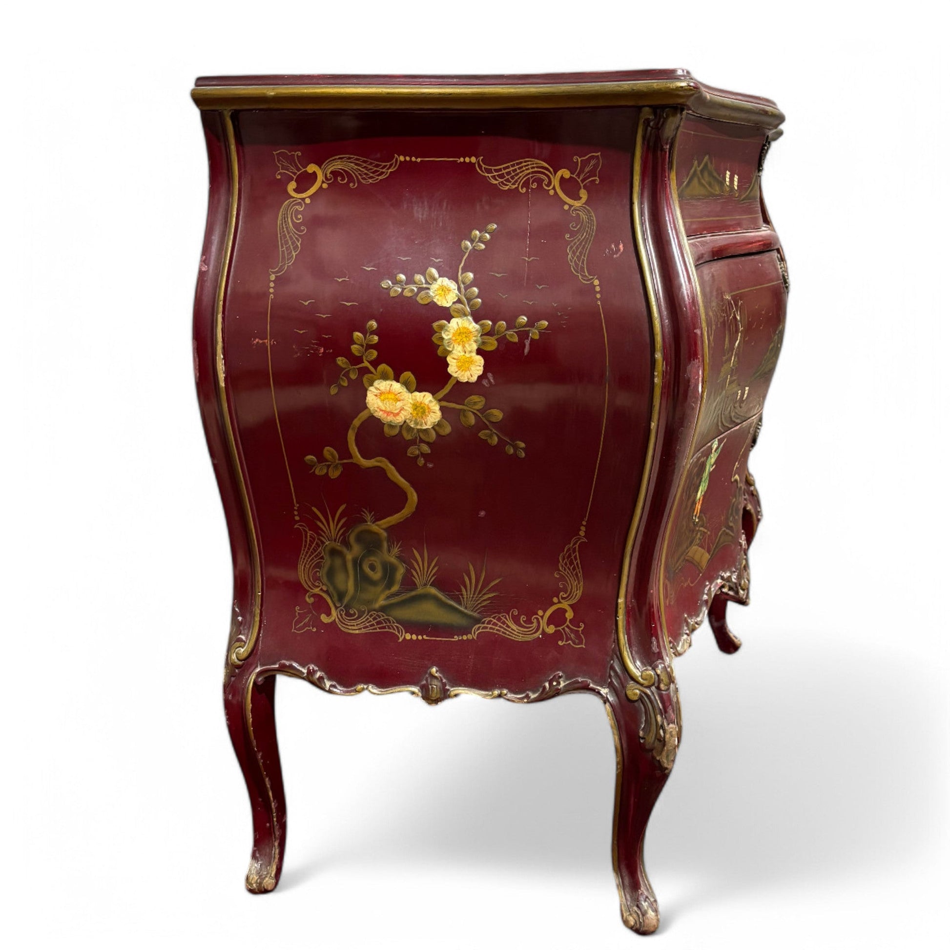Antico comò in legno laccato e dipinto - Vassallo Antiques Antiquariato Online