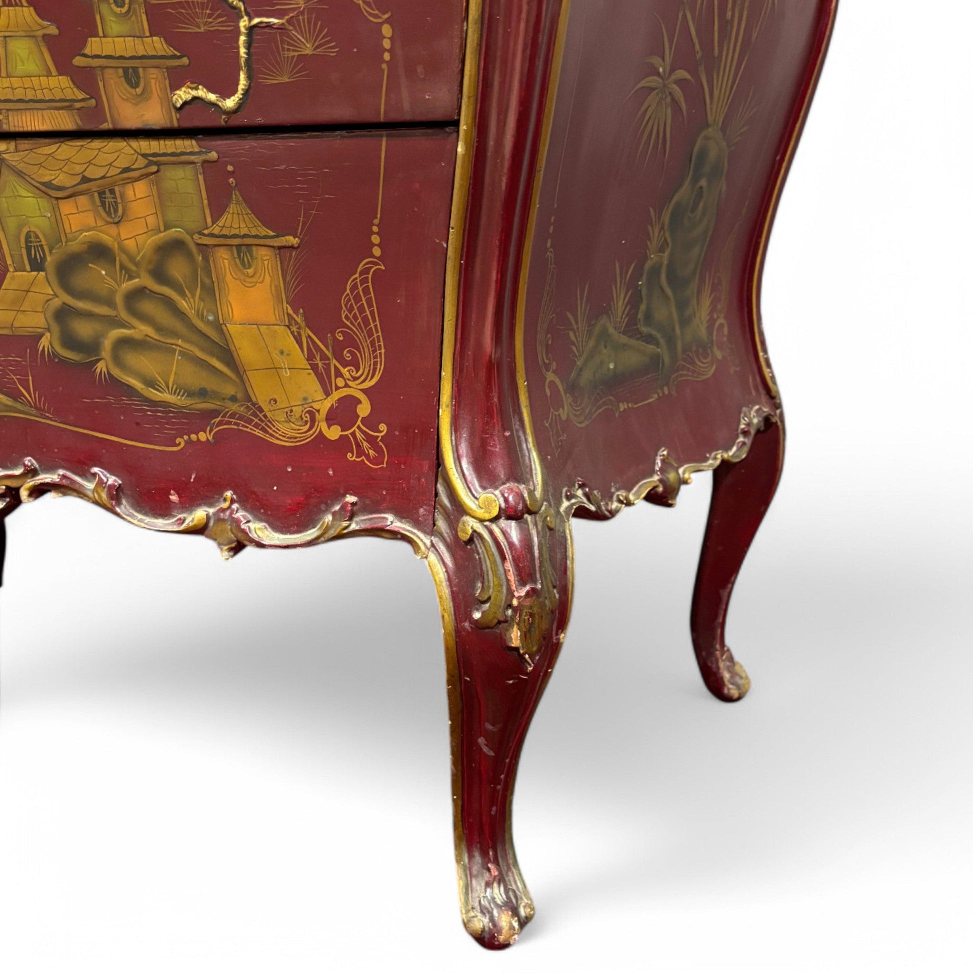 Antico comò in legno laccato e dipinto - Vassallo Antiques Antiquariato Online