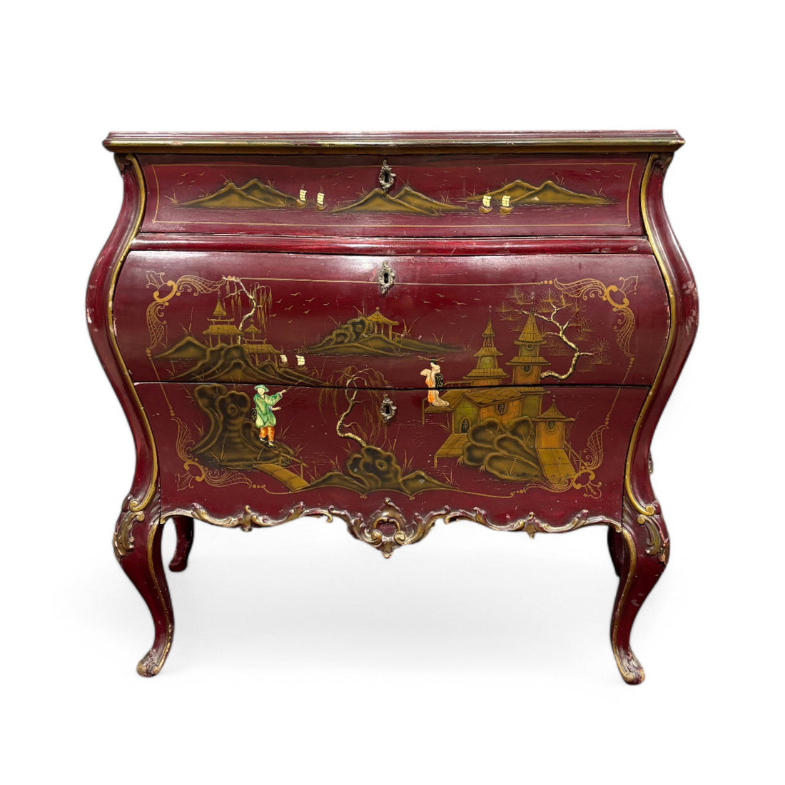 Antico comò in legno laccato e dipinto - Vassallo Antiques Antiquariato Online
