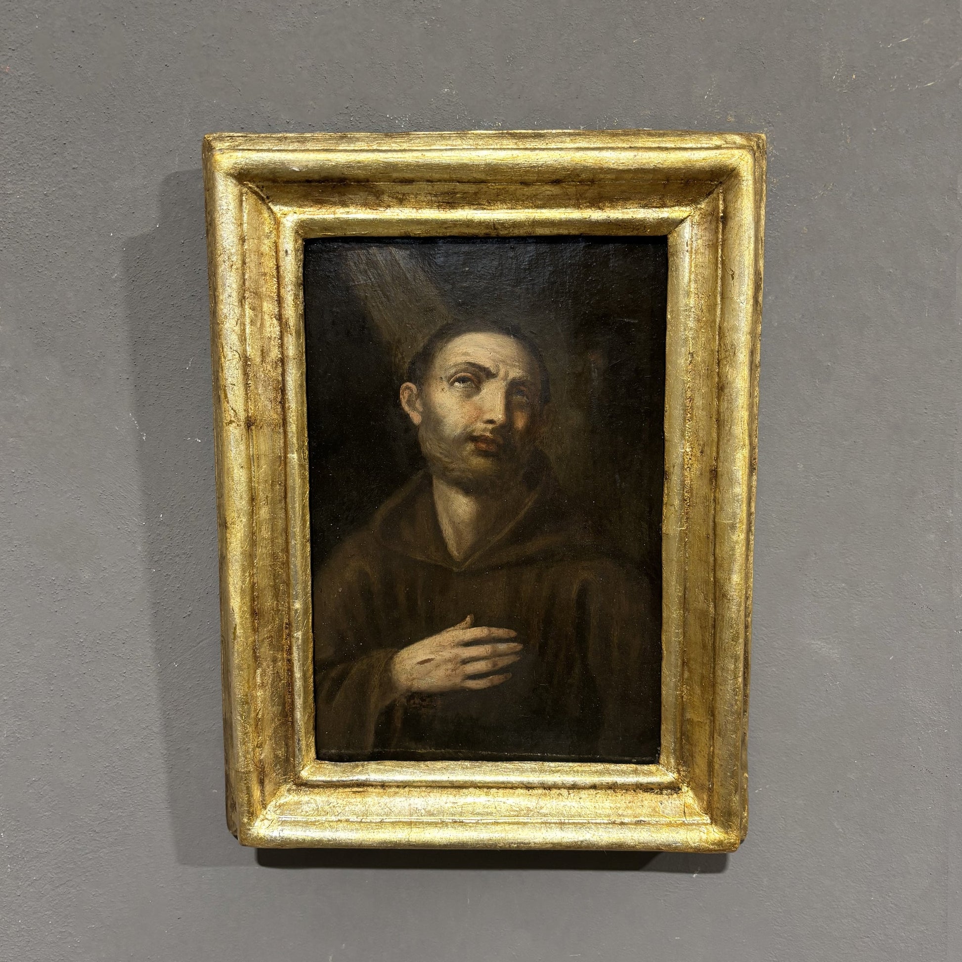 Antico Dipinto olio su tavola epoca '700 San Francesco - Vassallo Antiques Antiquariato Online