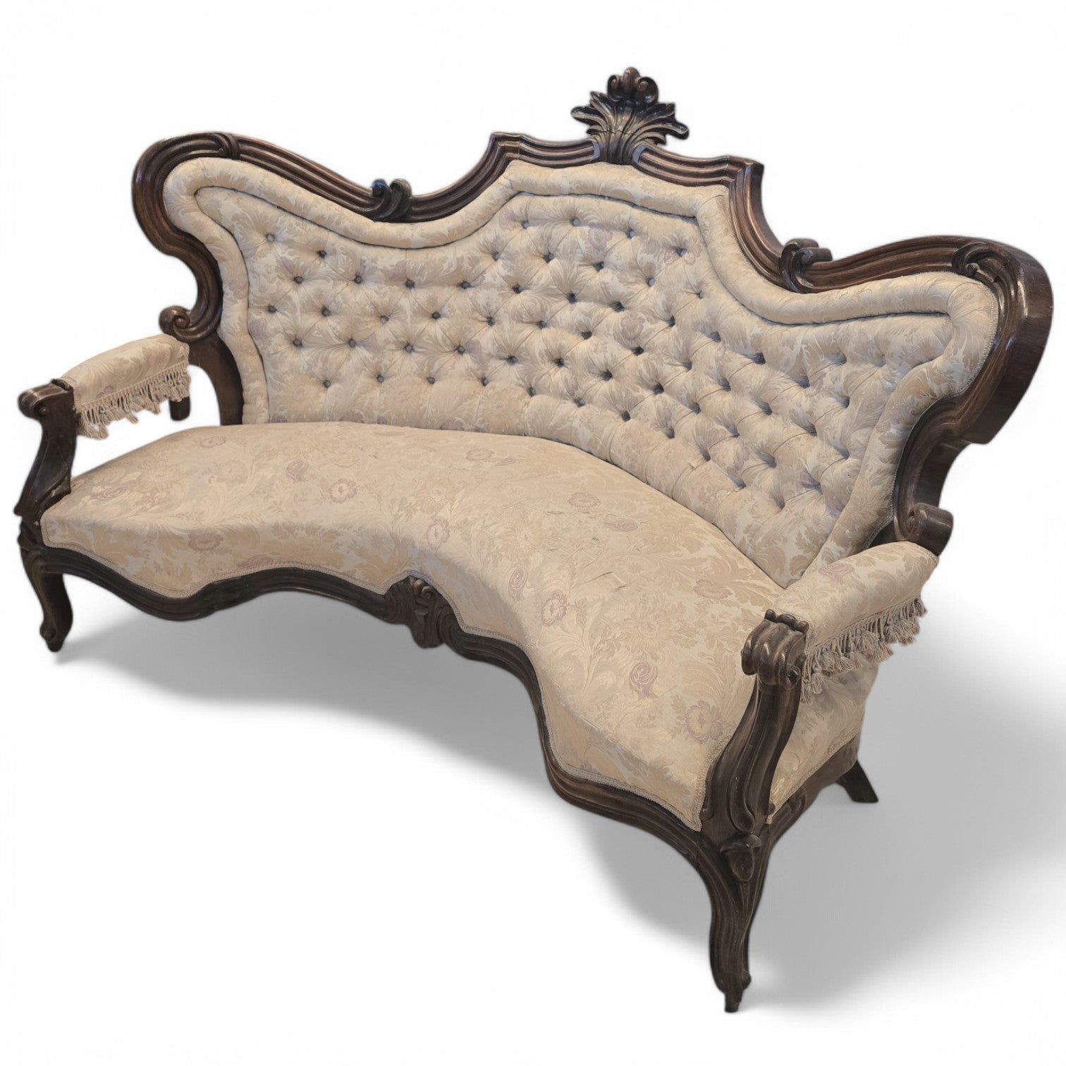 Antico Divano Luigi Filippo Napoletano in palissandro - Vassallo Antiques Antiquariato Online
