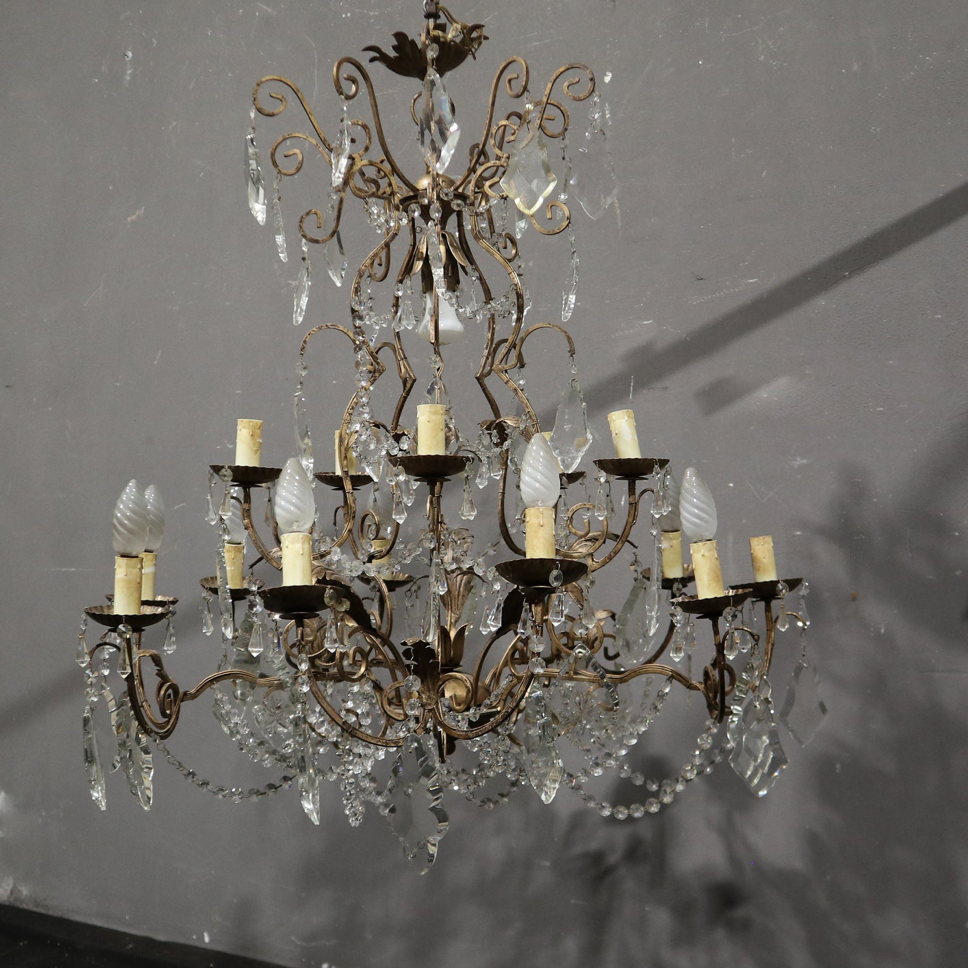 Antico Lampadario a gocce Liberty - Vassallo Antiques Antiquariato Online