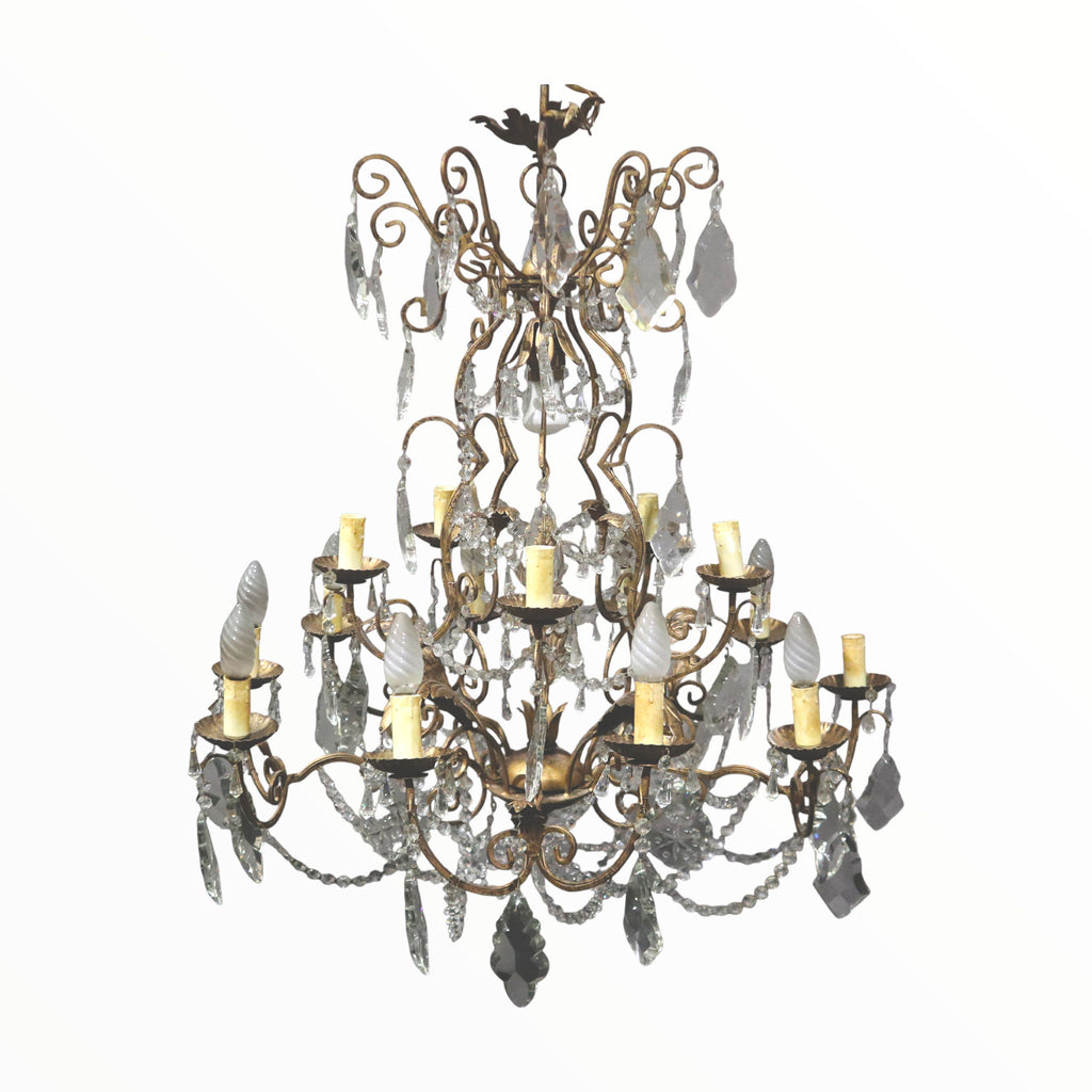 Antico Lampadario a gocce Liberty - Vassallo Antiques Antiquariato Online