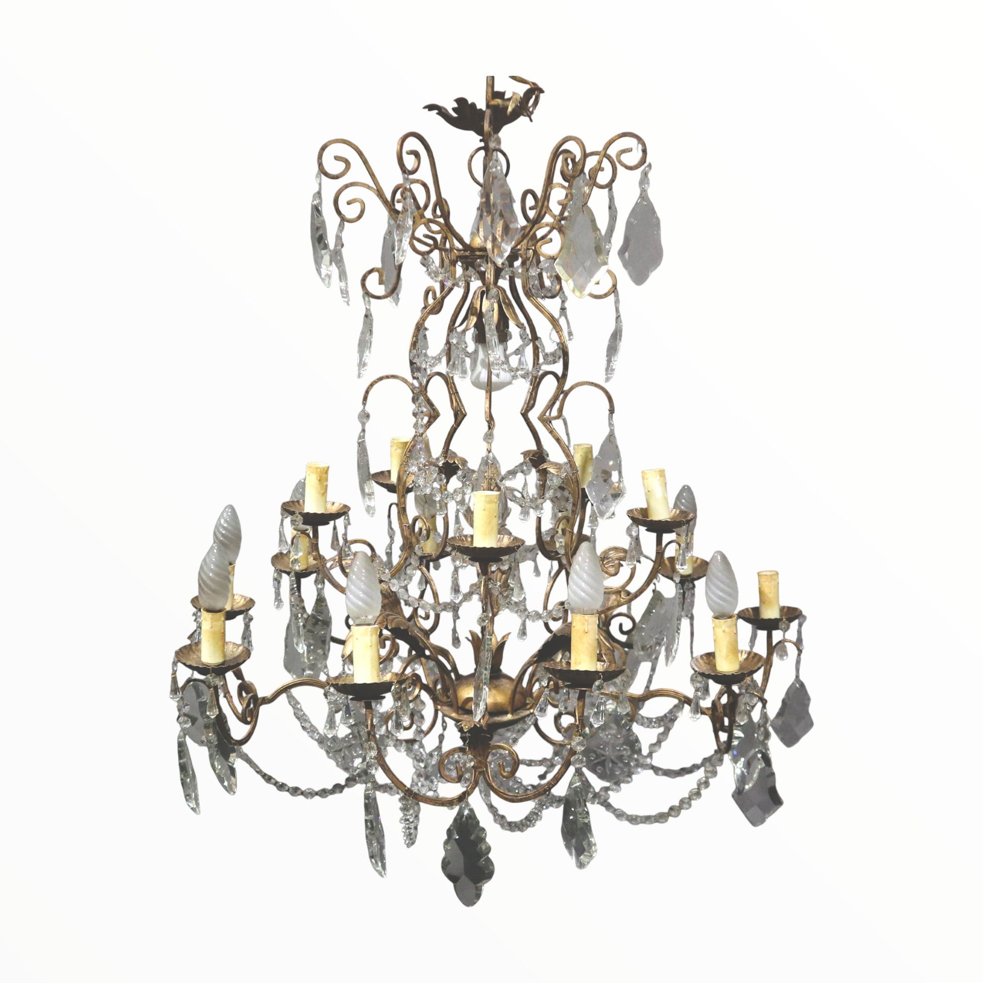 Antico Lampadario a gocce Liberty - Vassallo Antiques Antiquariato Online