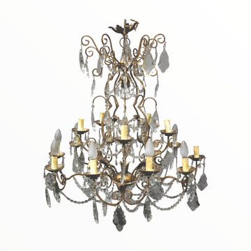 Antico Lampadario a gocce Liberty - Vassallo Antiques Antiquariato Online