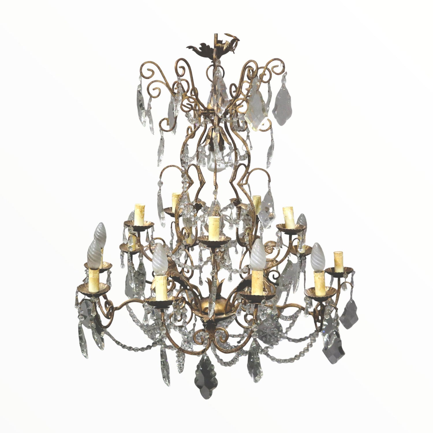 Antico Lampadario a gocce Liberty - Vassallo Antiques Antiquariato Online