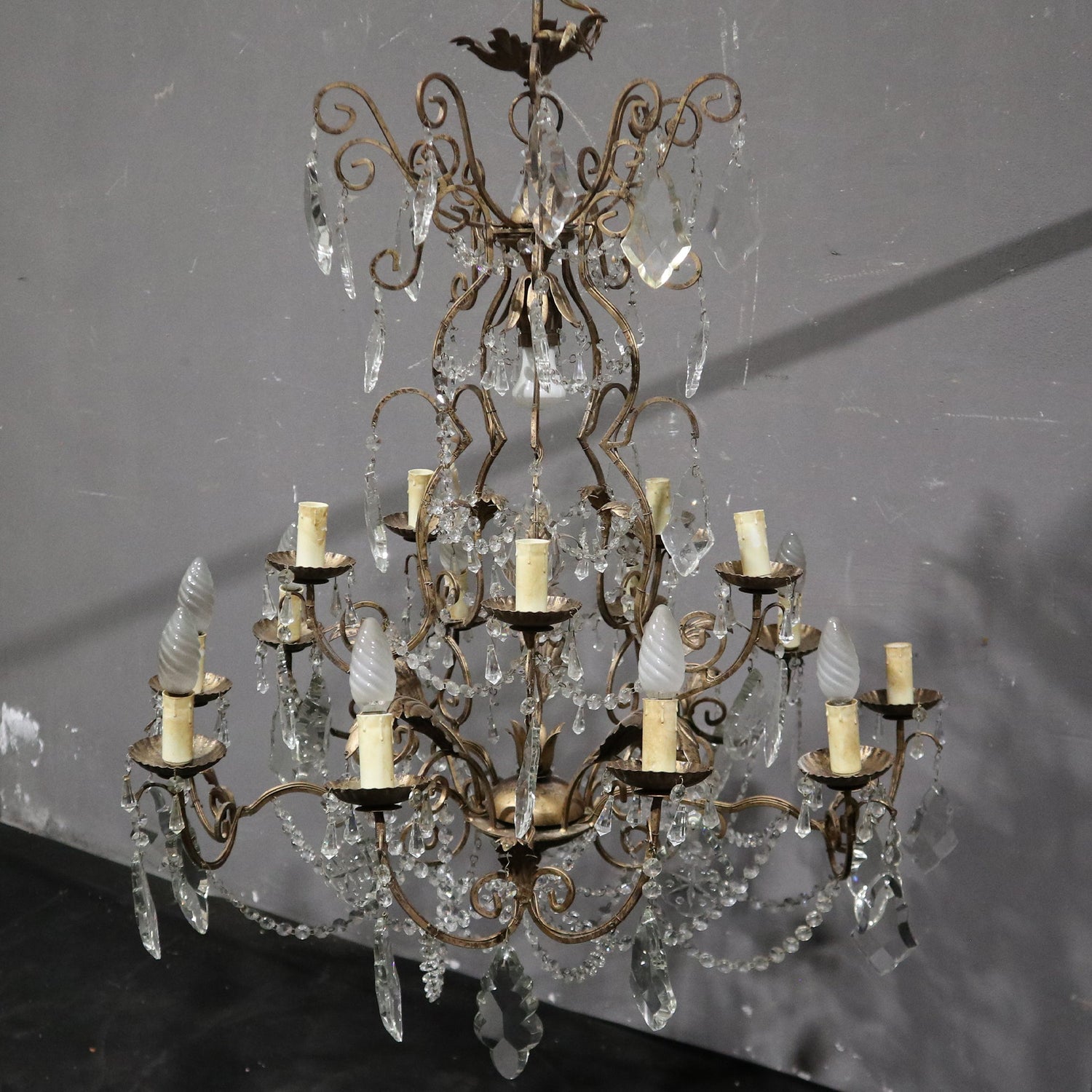 Antico Lampadario a gocce Liberty - Vassallo Antiques Antiquariato Online