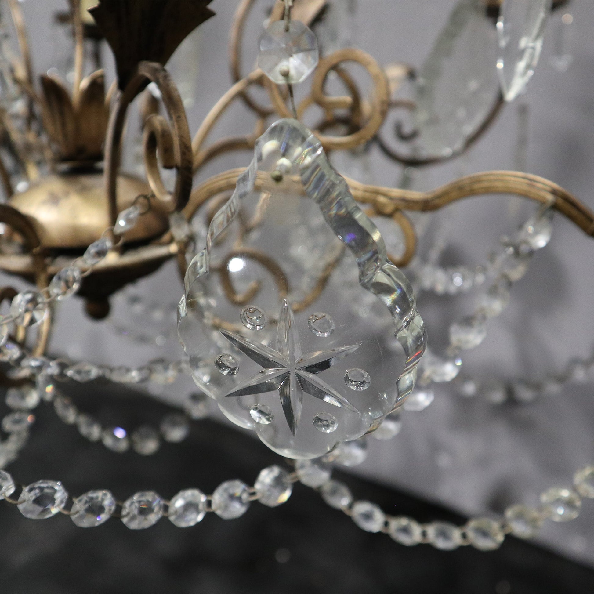 Antico Lampadario a gocce Liberty - Vassallo Antiques Antiquariato Online