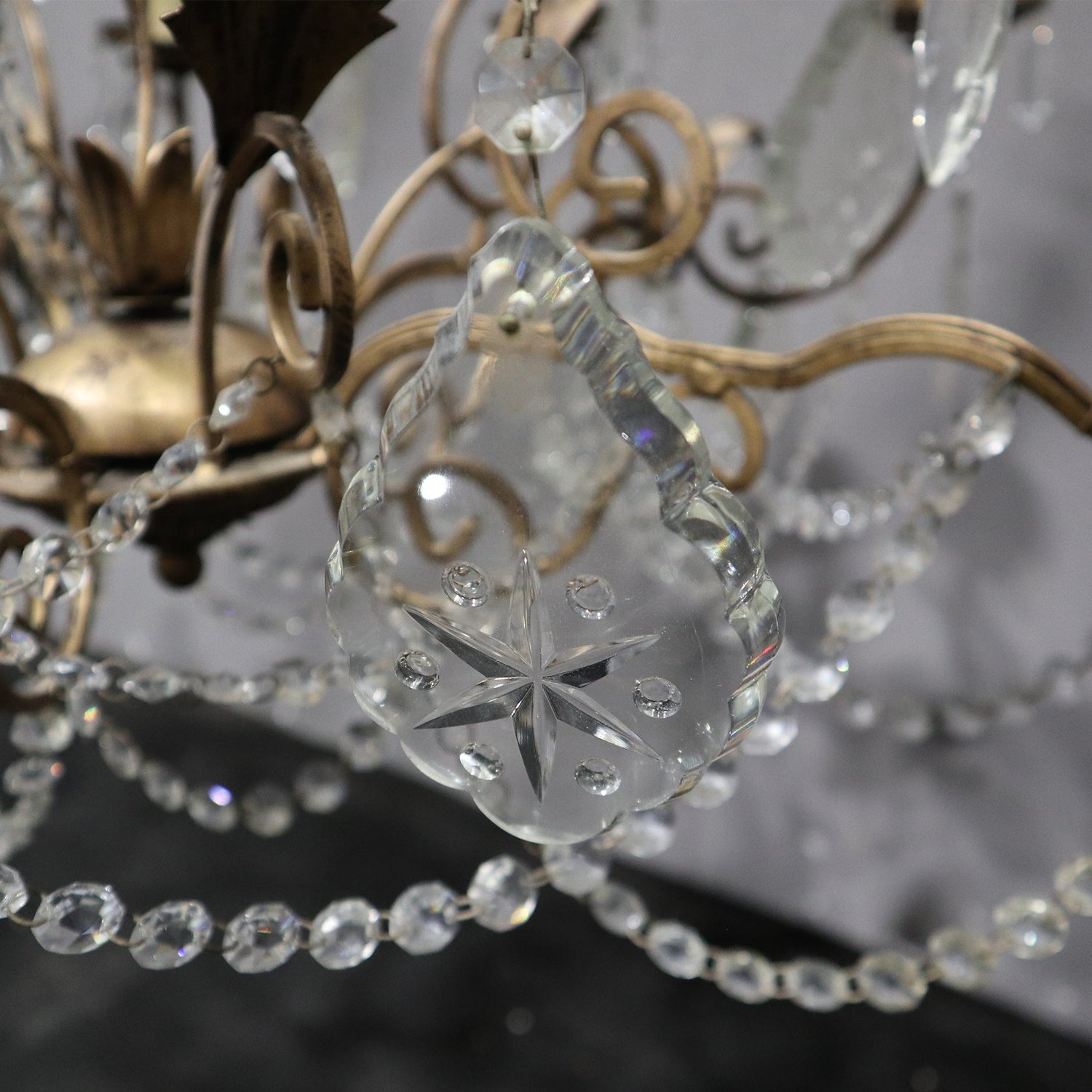 Antico Lampadario a gocce Liberty - Vassallo Antiques Antiquariato Online