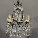 Antico Lampadario Liberty con pendenti - Vassallo Antiques Antiquariato Online