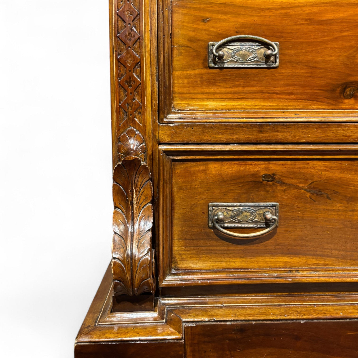 Antico settimanale intagliato in noce massello - Vassallo Antiques Antiquariato Online