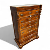 Antico settimanale intagliato in noce massello - Vassallo Antiques Antiquariato Online