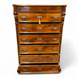 Antico settimanale intagliato in noce massello - Vassallo Antiques Antiquariato Online