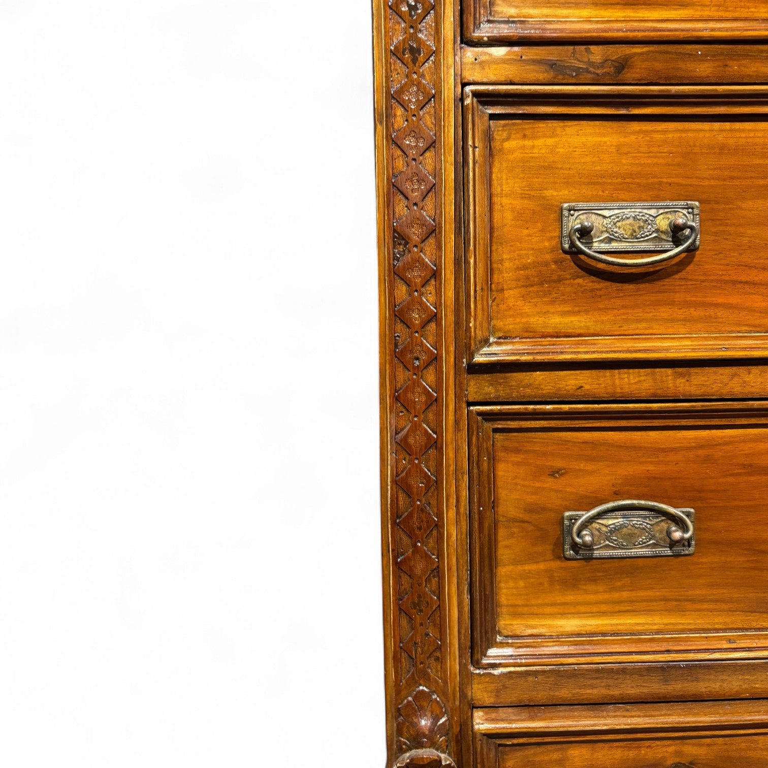 Antico settimanale intagliato in noce massello - Vassallo Antiques Antiquariato Online