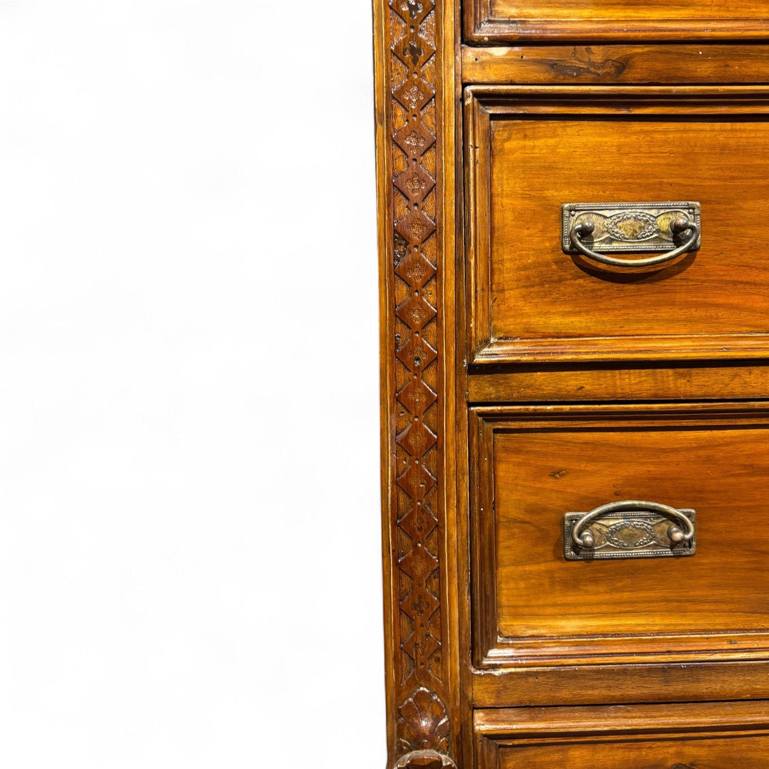 Antico settimanale intagliato in noce massello - Vassallo Antiques Antiquariato Online