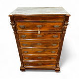 Antico settimanale intagliato in noce massello - Vassallo Antiques Antiquariato Online