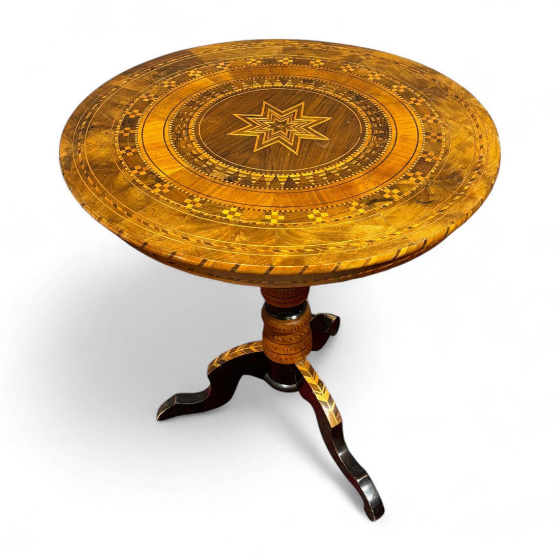 Antico Tavolino Sorrentino intarsiato - Vassallo Antiques Antiquariato Online