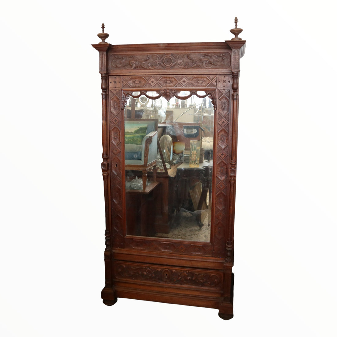 Armadio a specchio in legno di noce - Vassallo Antiques Antiquariato Online