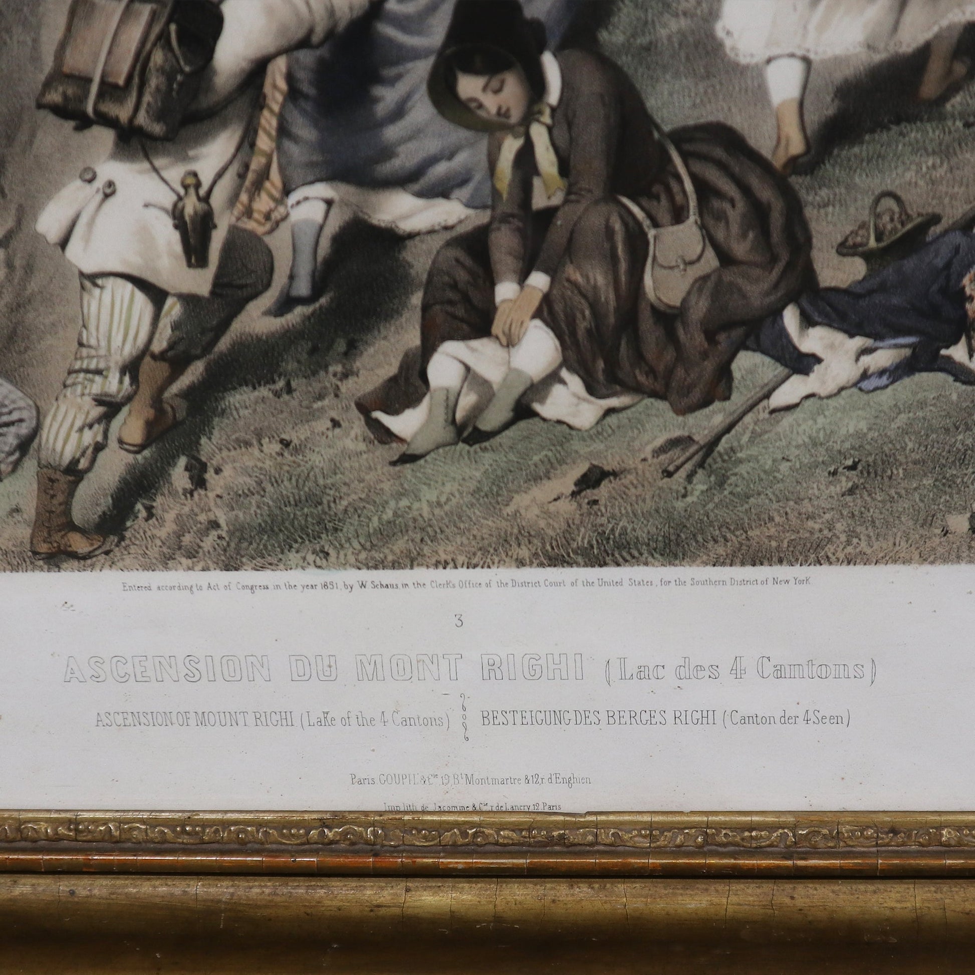Ascension du mont Righi - Chromolitografia su carta - Vassallo Antiques Antiquariato Online