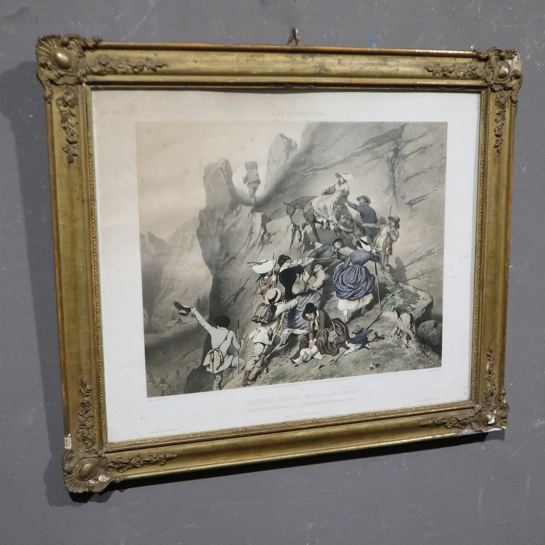 Ascension du mont Righi - Chromolitografia su carta - Vassallo Antiques Antiquariato Online