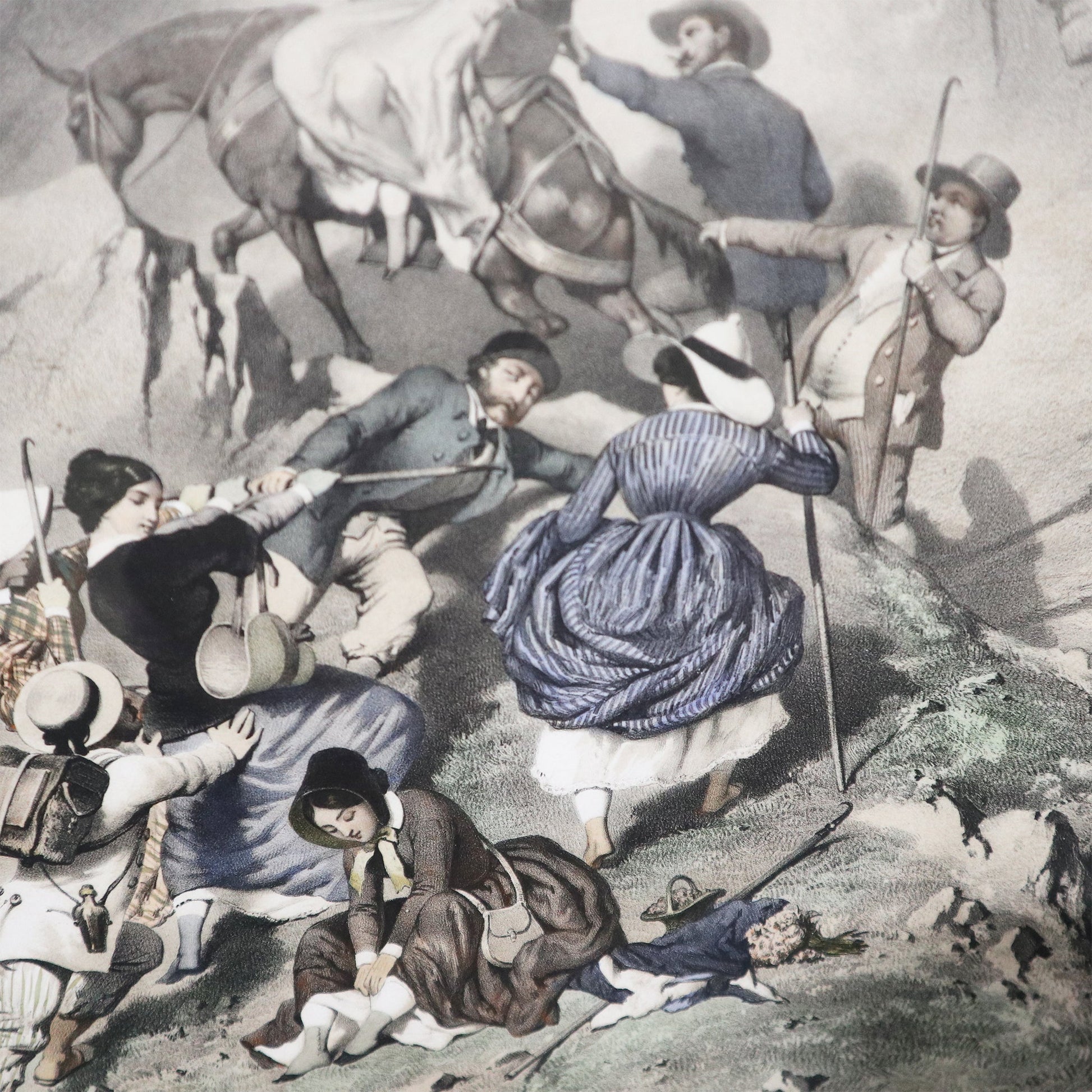 Ascension du mont Righi - Chromolitografia su carta - Vassallo Antiques Antiquariato Online