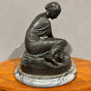 Antica scultura in bronzo XIX secolo ''La suonatrice di Ossa''