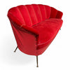 Divano a conchiglia design anni '50 in velluto - Vassallo Antiques Antiquariato Online