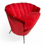 Divano a conchiglia design anni '50 in velluto - Vassallo Antiques Antiquariato Online
