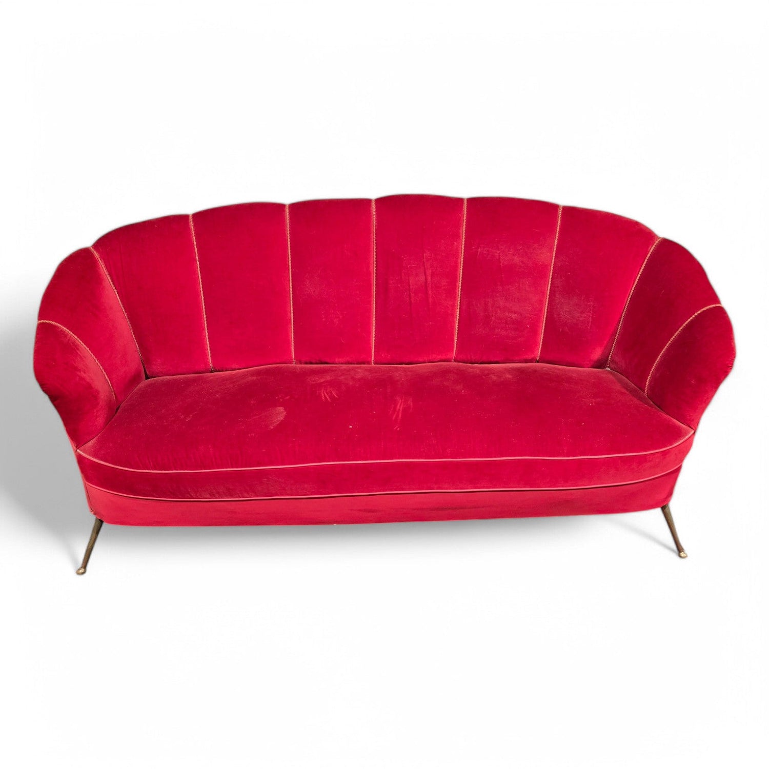 Divano a conchiglia design anni '50 in velluto - Vassallo Antiques Antiquariato Online