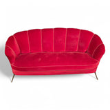 Divano a conchiglia design anni '50 in velluto - Vassallo Antiques Antiquariato Online