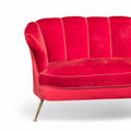 Divano a conchiglia design anni '50 in velluto - Vassallo Antiques Antiquariato Online