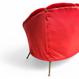 Divano a conchiglia design anni '50 in velluto - Vassallo Antiques Antiquariato Online