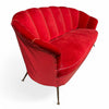 Divano a conchiglia design anni '50 in velluto