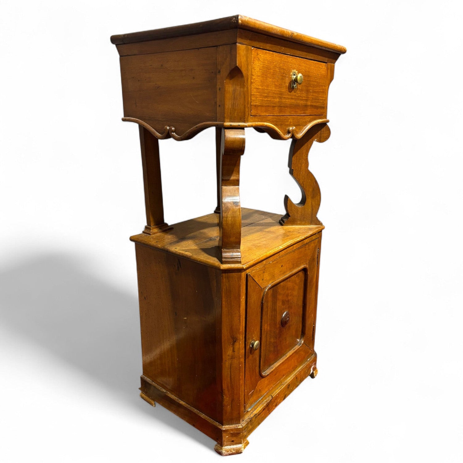 Elegante Comodino a virgola fine '800 - Vassallo Antiques Antiquariato Online
