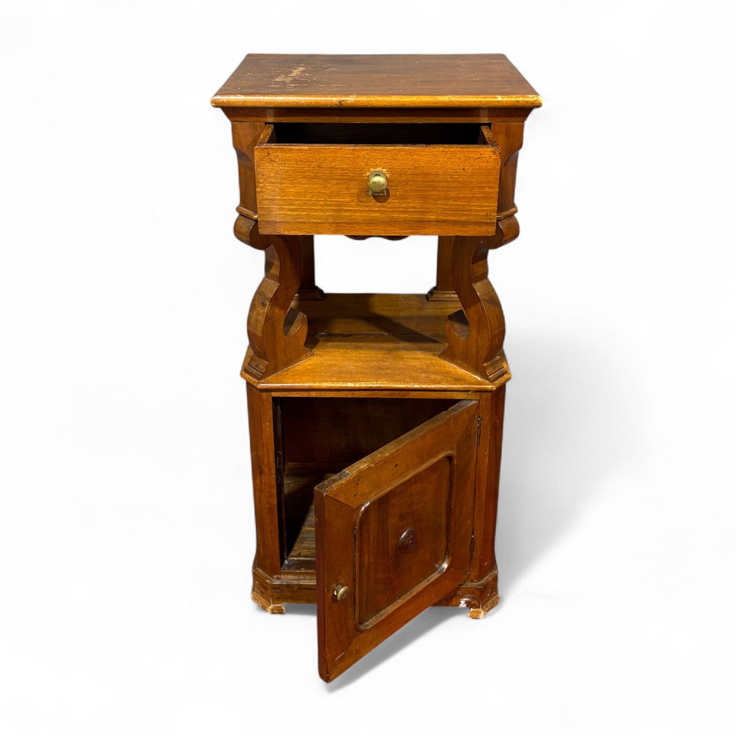 Elegante Comodino a virgola fine '800 - Vassallo Antiques Antiquariato Online