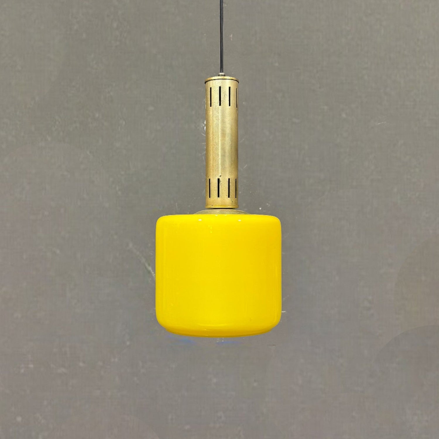 Lampada a sospensione in vetro giallo Stilnovo Vetro, 1950 circa - Vassallo Antiques Antiquariato Online
