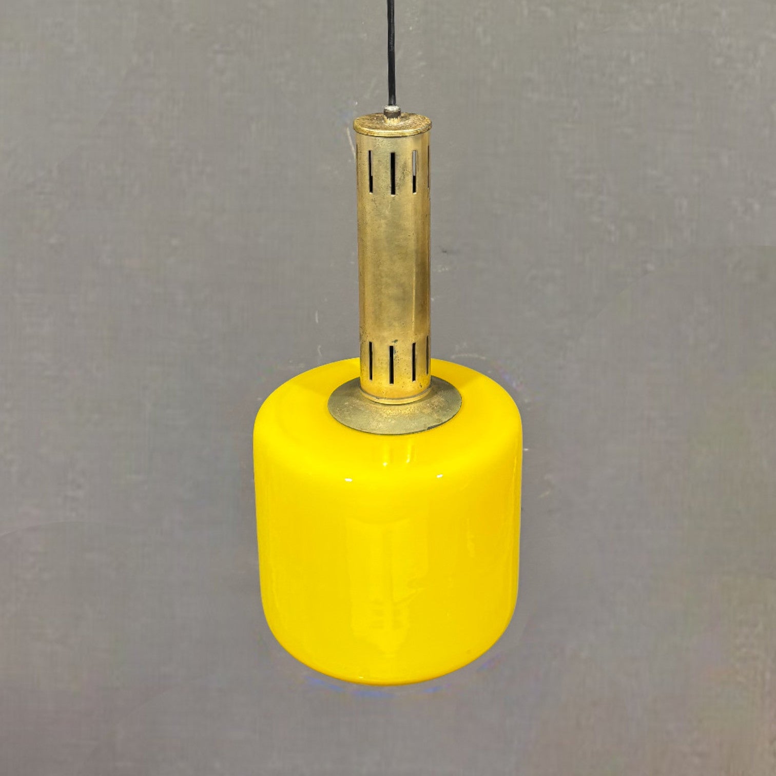 Lampada a sospensione in vetro giallo Stilnovo Vetro, 1950 circa - Vassallo Antiques Antiquariato Online