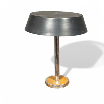 Lampada da Tavolo anni '60 in legno ed alluminio