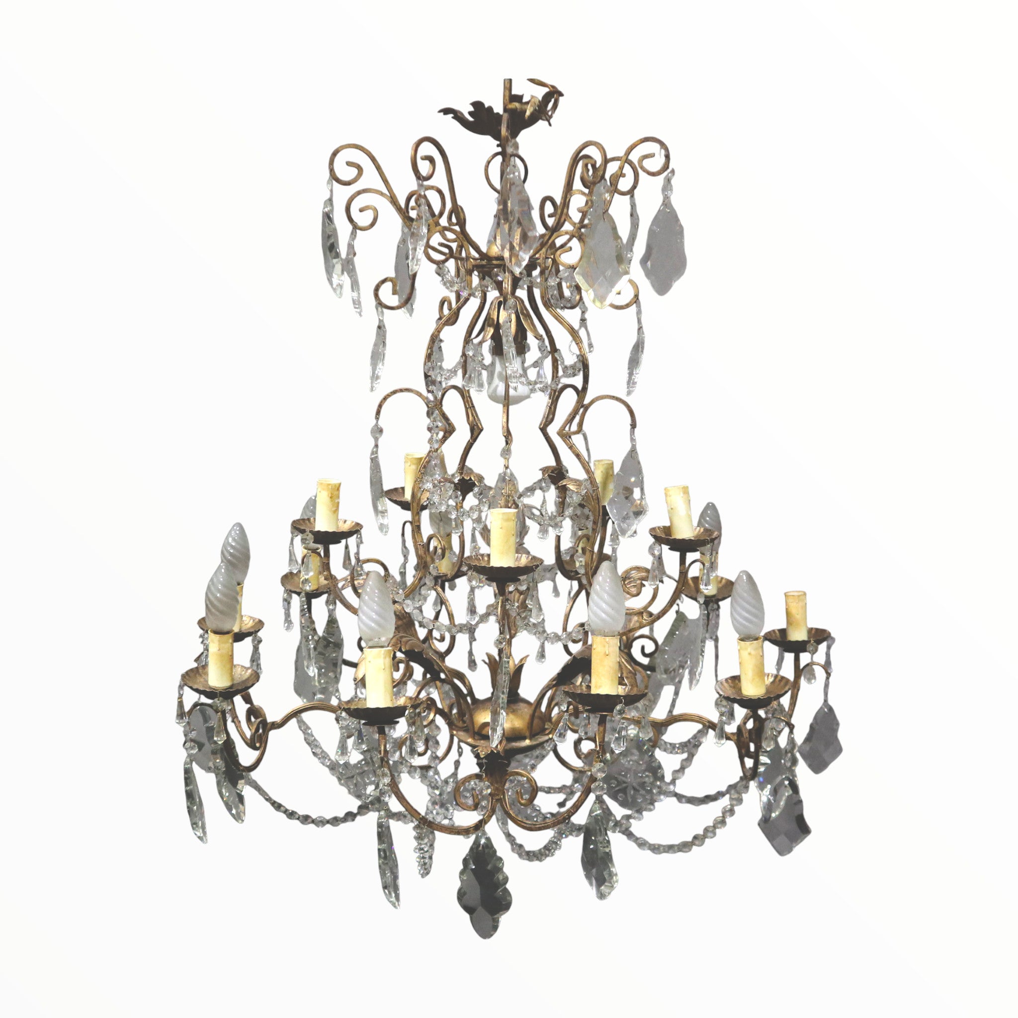 Antico Lampadario a gocce Liberty