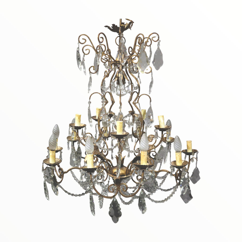 Antico Lampadario a gocce Liberty