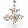 Six-arm chandelier in Murano glass