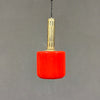 Lampada a sospensione in vetro rosso Stilnovo, 1950 circa