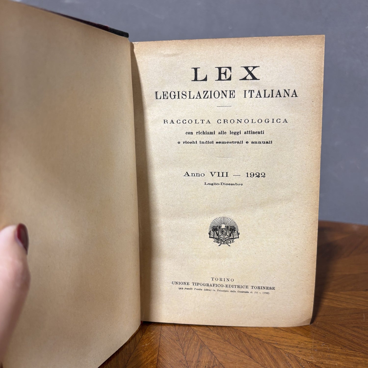 "LEX - Legislazione Italiana" - Miele - 1922 - Vassallo Antiques Antiquariato Online
