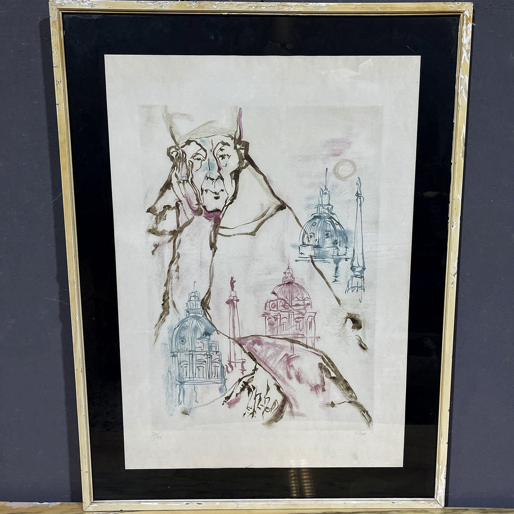 Litografia Nino Caffè (1909 - 1975), Il Cardinale - Vassallo Antiques Antiquariato Online